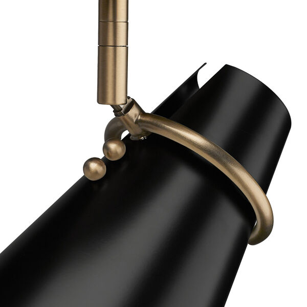 Reeva Black and Modern Brass One-Light Semi-Flush Mount, image 4